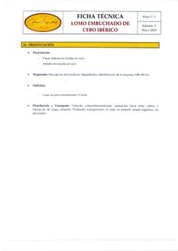 1/2 Lomo Ibérico de Cebo 50% Raza Ibérica (750gr - 850gr)