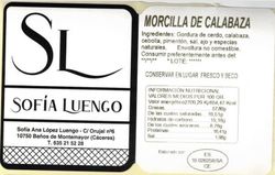 Morcilla de Calabaza Dulce (350 - 450 gr)
