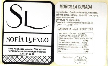 Morcilla de sangre curada Ibérica (300 - 350 gr)