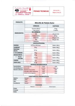 Morcilla Patatera Dulce (350 - 450 gr)