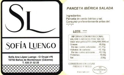 Panceta Ibérica salada (280 - 380 gr)