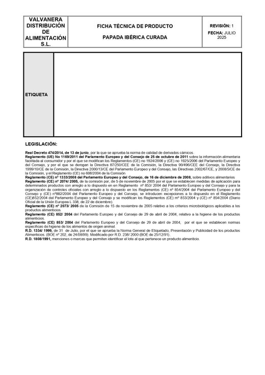 Papada curada (550-600 gr)