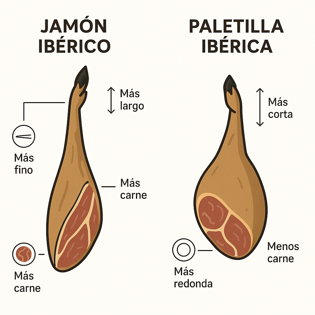 Diferencia entre jamón y paletilla